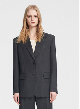 ELLASSAY歌力思新款斜纹编织低调奢华绵羊毛西装女EWB353T00300