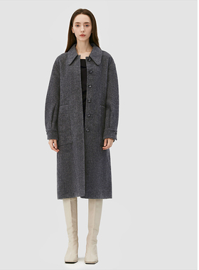 ELLASSAY歌力思秋季新款复古感羊毛骆驼绒毛呢大衣女EWB344D01400