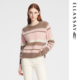 ELLASSAY歌力思秋冬新款 山羊绒侧开叉条纹针织衫 女EWE354M20300