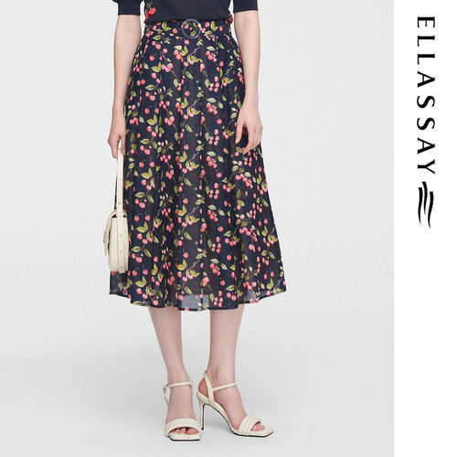 ELLASSAY歌力思夏季新款复古浪漫优雅气质半身裙女EWW352Q01800