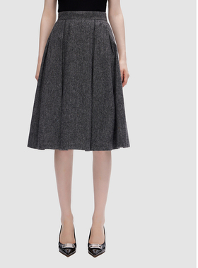 ELLASSAY歌力思秋季新款绵羊毛复古高级感半身裙女EWD356Q01800