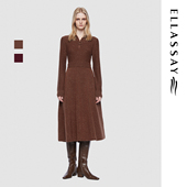 ELLASSAY歌力思2026早春新款 绵羊毛简约优雅连衣裙女EWU365M004DX