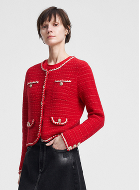 ELLASSAY歌力思春季新款绵羊毛小香风千金外套女EWV351M00100