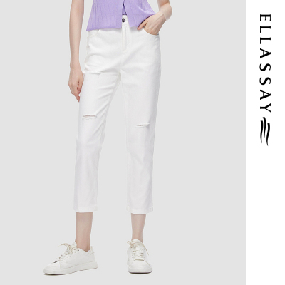 ELLASSAY歌力思春夏新款棉舒适百搭气质休闲牛仔裤女EWW345N07100