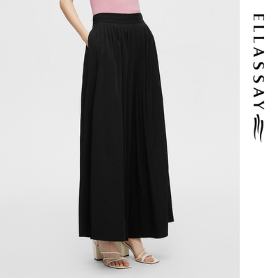 ELLASSAY歌力思春季新款随性遮胯显瘦阔腿休闲裤女EWB362K00400