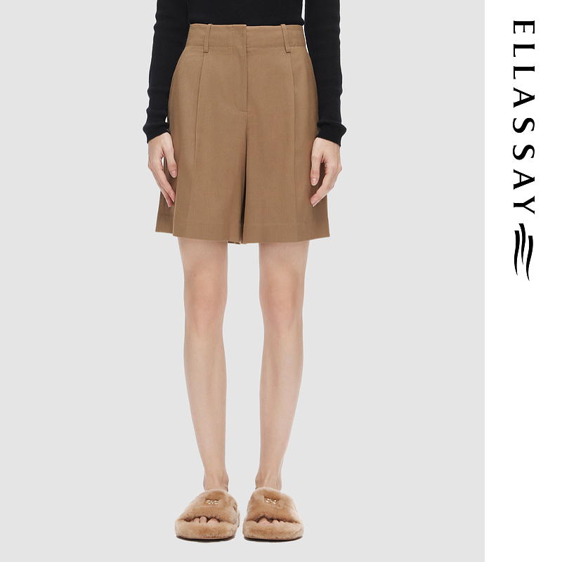 ELLASSAY歌力思秋冬新款肌理感时尚舒适休闲短裤女EWE333K03100
