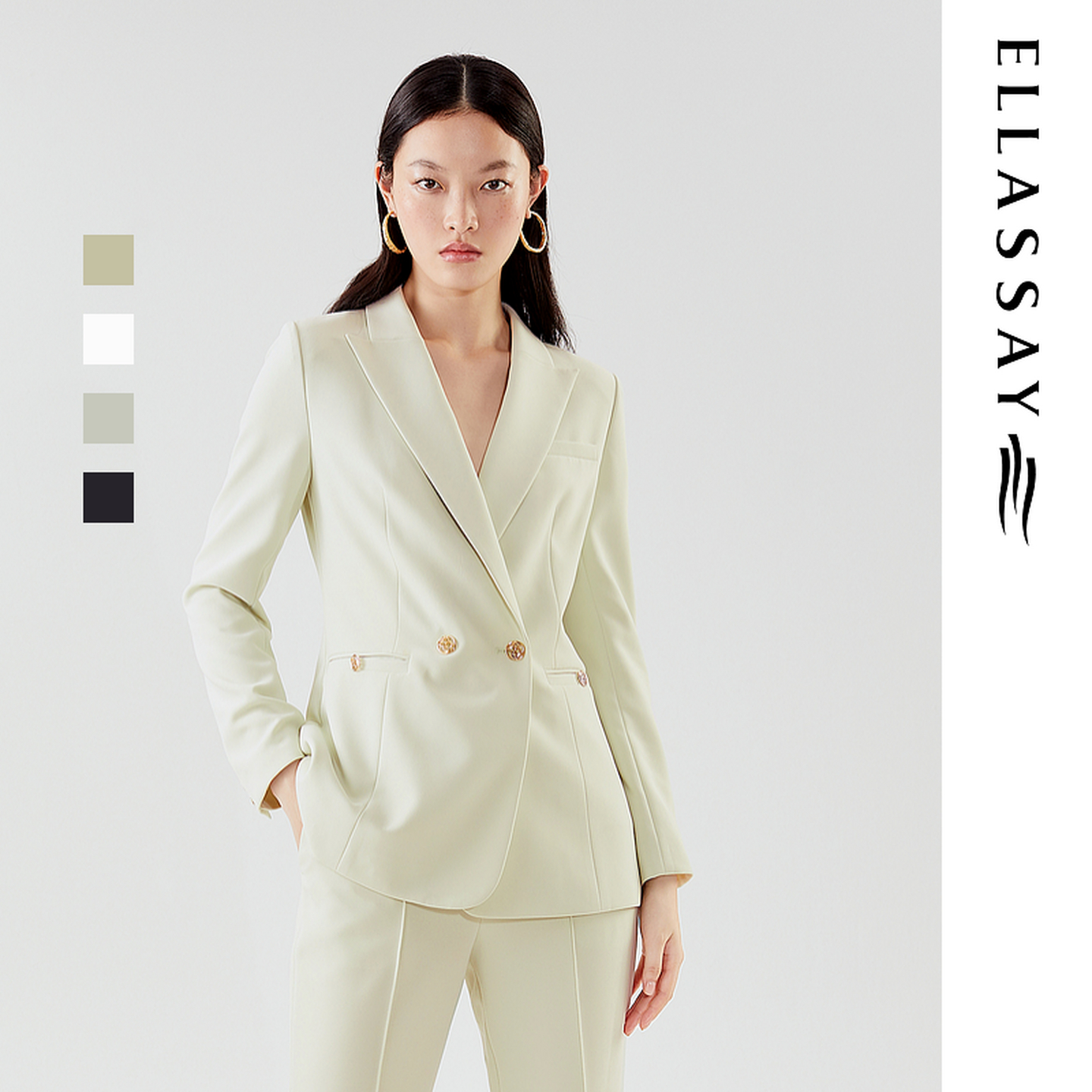 ELLASSAY歌力思春季新款百搭气质简约两粒扣西装女EWD331T20700