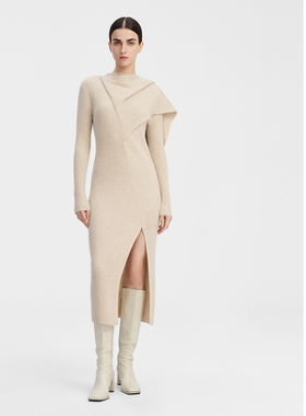 ELLASSAY歌力思秋冬绵羊毛温婉娴静端庄长款连衣裙EWF344M02600