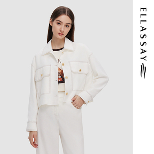 ELLASSAY歌力思春夏新款 棉明线撞色短外套女EWD351W00600