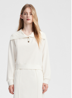 ELLASSAY歌力思秋季新款绵羊毛微宽松廓形气质衬衫女EWB353C01000