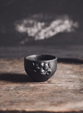 手工茶杯 浮雕 尼西黑陶 高原工艺品 伴手礼 酒店民宿软装空间陈
