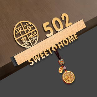 门牌号码牌家用定制高级感房间数字房号创意入户门装饰订制户外门号公司酒店宾馆宿舍房门住宅出租房民宿挂牌