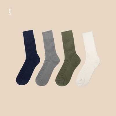 NUMBERSALT 盐号20SS新品日系复古四季纯色男女黑白灰蓝绿潮长袜