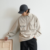 NUMBERSALT盐号23AW日系宽松休闲百搭长袖 T恤牛津纺抗皱套头衬衫