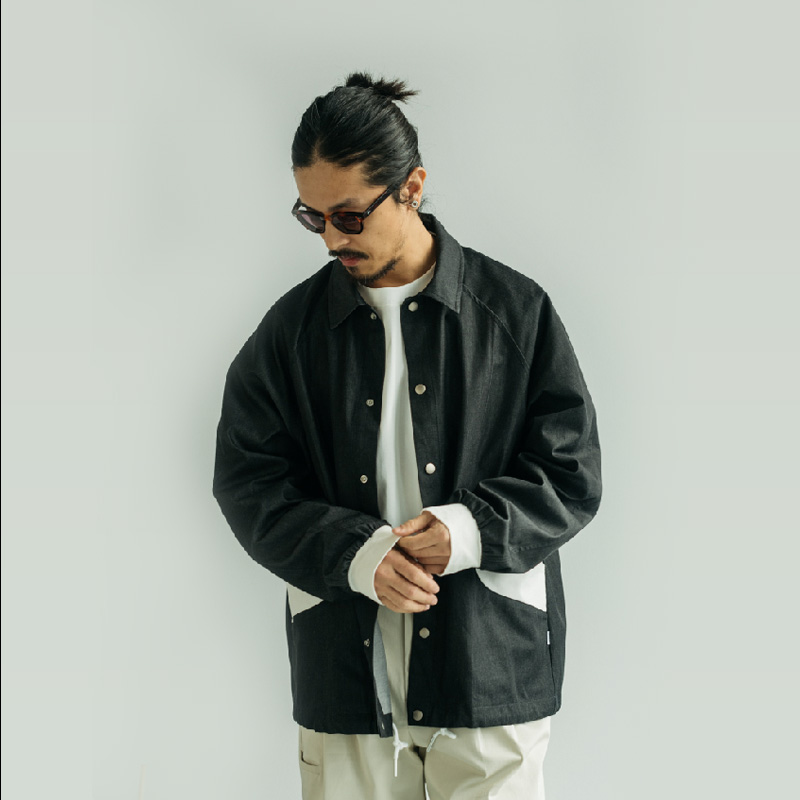 拼接拼夹克外套翻领秋冬宽松