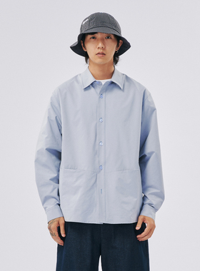 NUMBERSALT盐号25AW日系宽松休闲立体贴袋防静电素色长衬衫老钱风