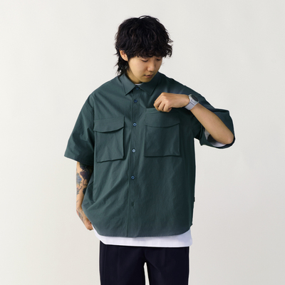 日系复古吸湿排汗透气衬衫