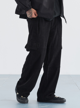 NUMBERSALT盐号24AW灯芯绒工装裤男宽松直筒裤百搭复古休闲阔腿裤