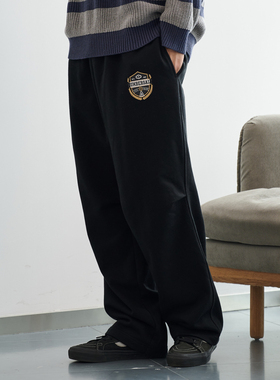 NUMBERSALT盐号23AW秋冬日系休闲百搭保暖加厚卫裤简约宽松休闲裤