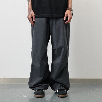 NUMBERSALT盐号24SS日系双褶工装洗水伞兵裤户外宽松休闲锥形长裤