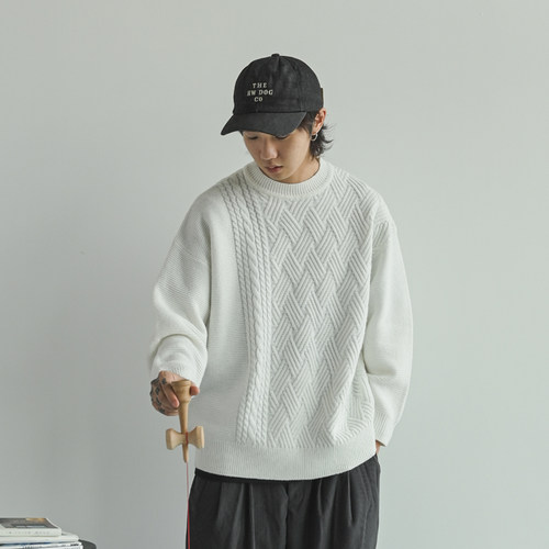NUMBERSALT休闲宽松圆领麻花