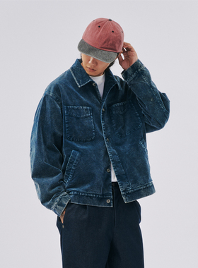 NUMBERSALT25AW灯芯绒休闲外套男日系洗褪炒色翻领开衫夹克秋冬厚