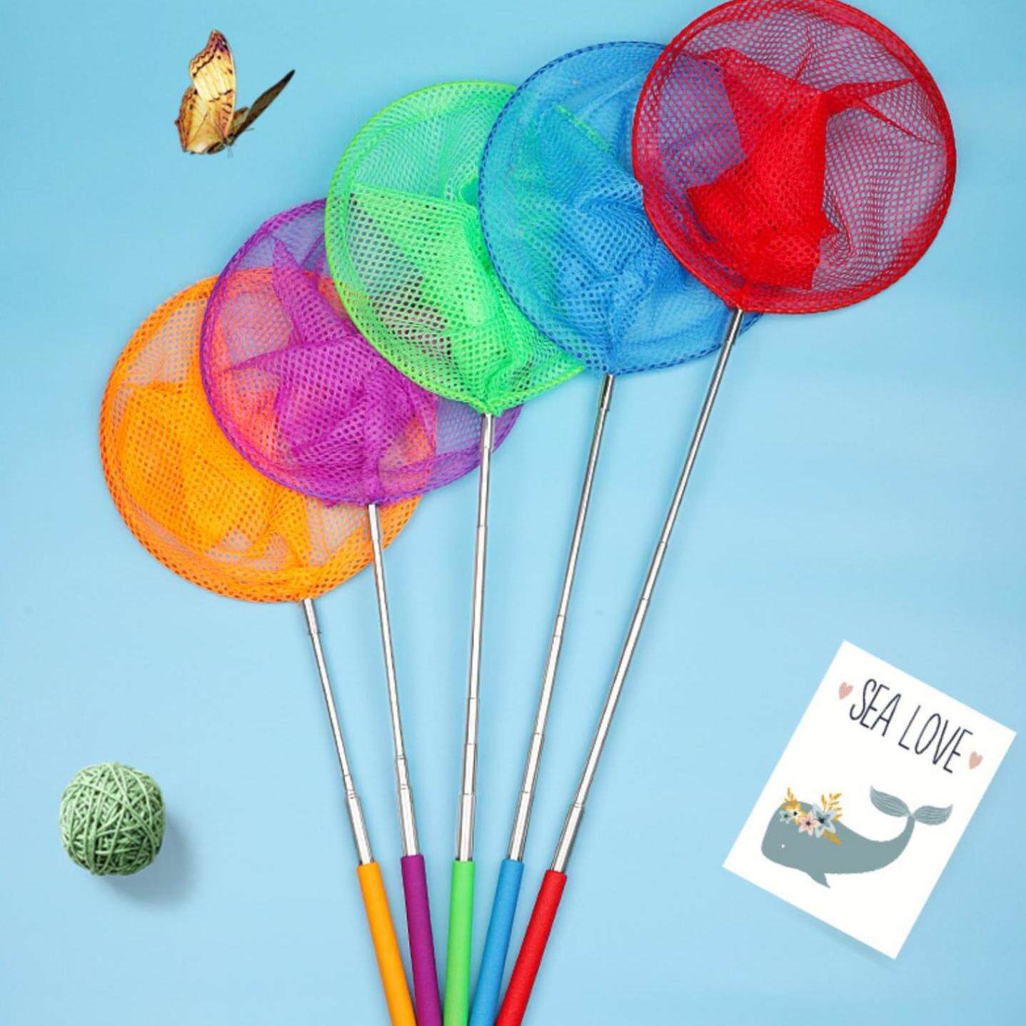 户外可伸缩捕蝴蝶网捕虫网儿童捞鱼网兜宝宝抄网水桶昆虫网头小号