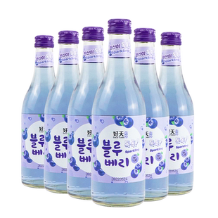 好天好饮韩国进口蓝莓味气泡烧酒低度微醺女士360ml*6瓶起泡酒