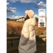 黑色白鸭绒连帽羽绒服女保暖宽松中长款 pusumede 现货7折 外套