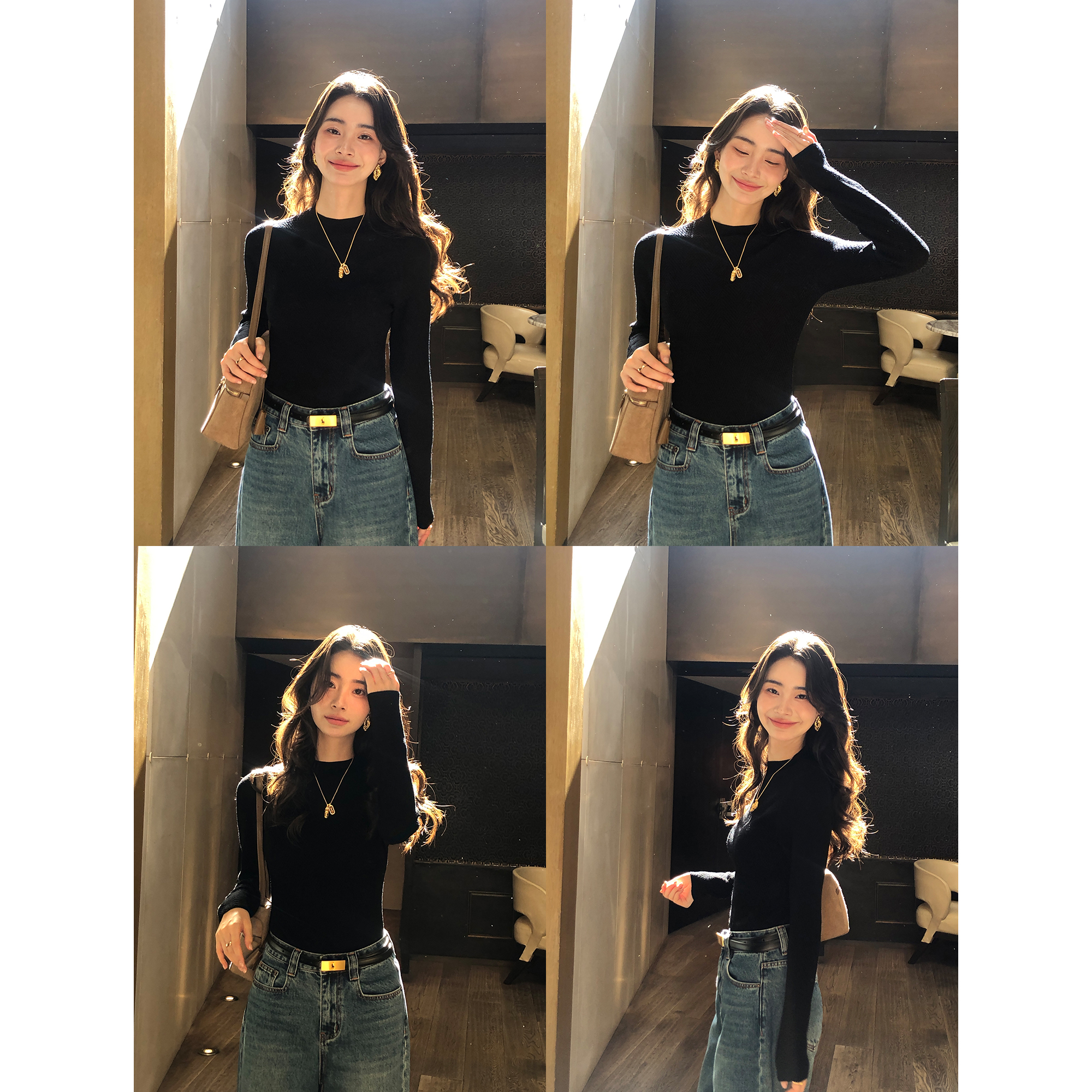 质奢系列100%绵羊毛半高领针织衫