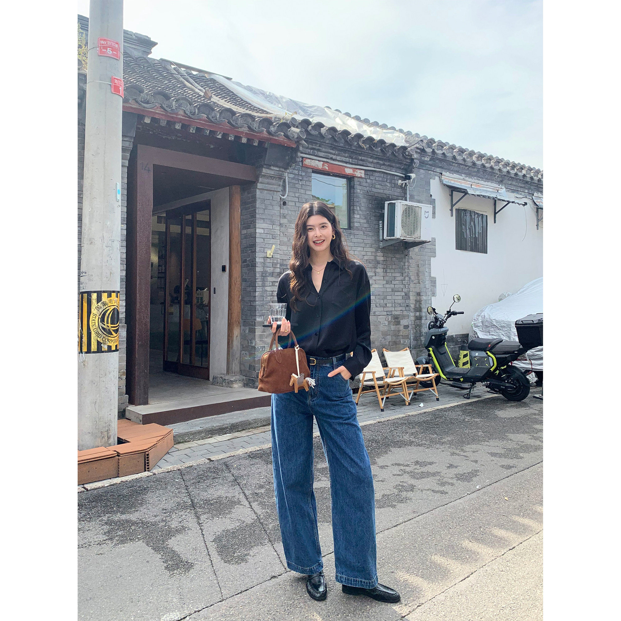 pusumede 蓝调垦丁 复古低腰弯刀牛仔裤女宽松慵懒感直筒阔腿长裤,女装/女士精品,牛仔裤,淘宝优惠券,粉丝福利购,淘宝优惠卷