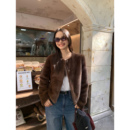 pusumede环保仿皮草女气质毛茸茸短款 秋冬保暖加厚毛毛外套 开衫