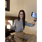 搭出时髦 圆领针织长袖 T恤女基础款 pusumede 内搭宽松打底衫 上衣