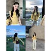 Daily主义 圆领针织开衫 女修身 pusumede 无袖 吊带背心上衣两件套