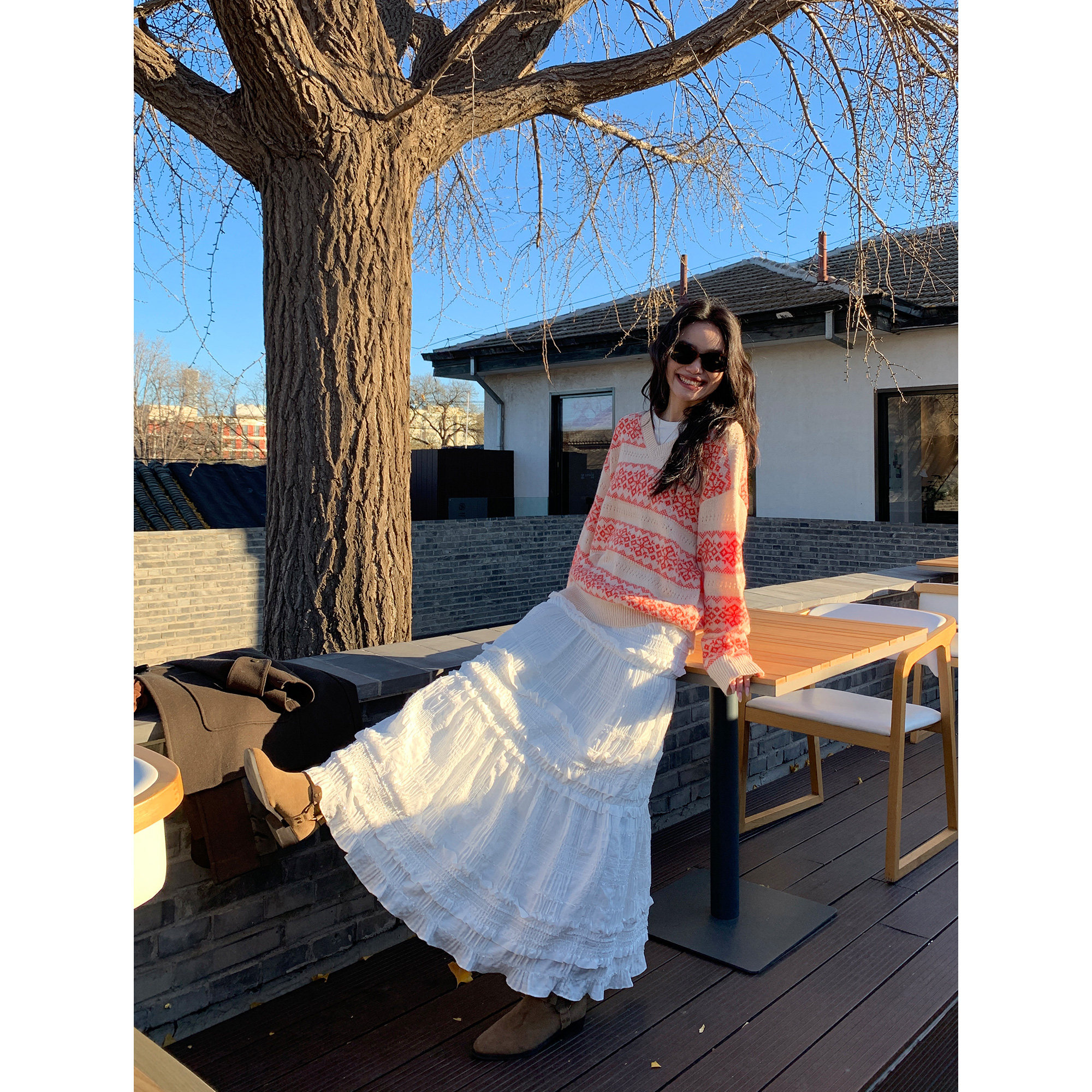 芭蕾少女法式气质白色半身裙