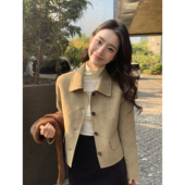 1OO绵羊毛呢子夹克女气质轮廓短款 pusumede 温柔矜贵 双面呢外套