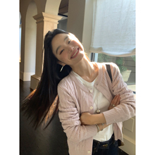 pusumede 秋日布蕾 经典麻花毛衣开衫女针织小众设计感外套上衣