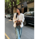 开衫 毛茸茸短款 保暖加厚毛毛外套 环保仿皮草女2025新款 pusumede