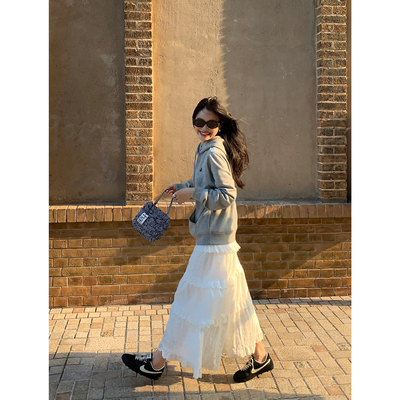 荷叶蛋糕半身裙蕾丝缕空轻灵俏皮