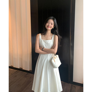 肌理感背心裙 方领吊带连衣裙女无袖 pusumede 现货6.5折