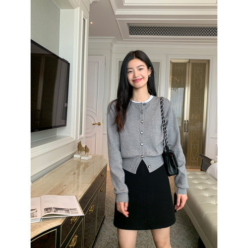 毛呢半身裙女高腰a字短裙百搭