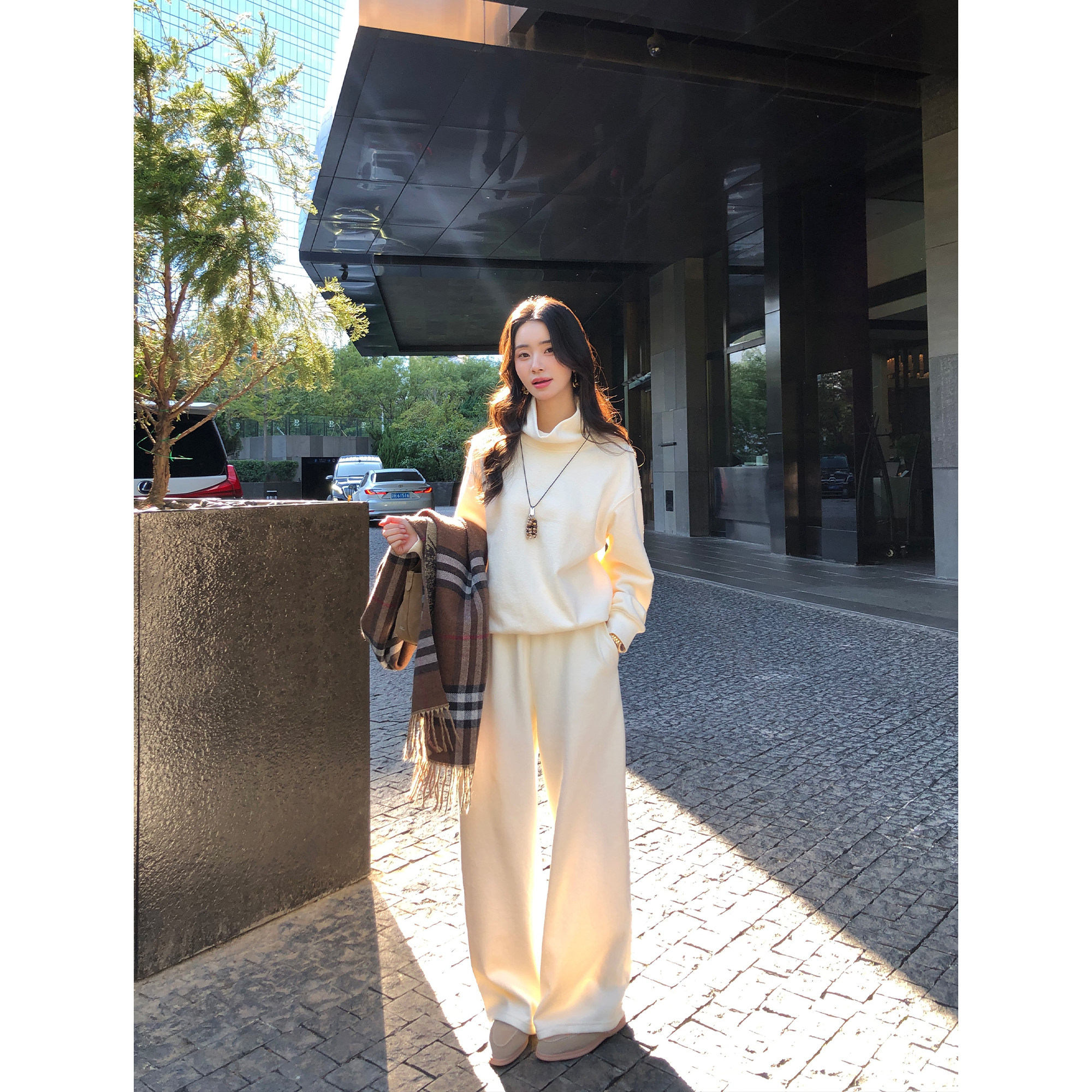 pusumede 随心配丨宽松休闲套装女半高领套头卫衣/休闲裤/半身裙