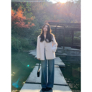 女高腰显瘦阔腿休闲长裤 pusumede 牛仔裤 复古宽松直筒裤 雅丹都市