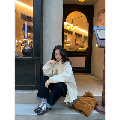 pusumede夹克抽绳拉链外套上衣