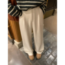 直筒裤 pusumede高腰宽松阔腿裤 百搭拖地裤 裤 子 女秋冬加厚休闲西装