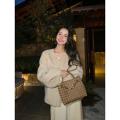 pusumede 中古千金 高级感仿皮草外套女韩系宽松软糯毛茸茸上衣