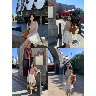 8.5折 新品 格鲁吉亚 短款 内搭上衣 毛衣女显瘦针织衫 pusumede