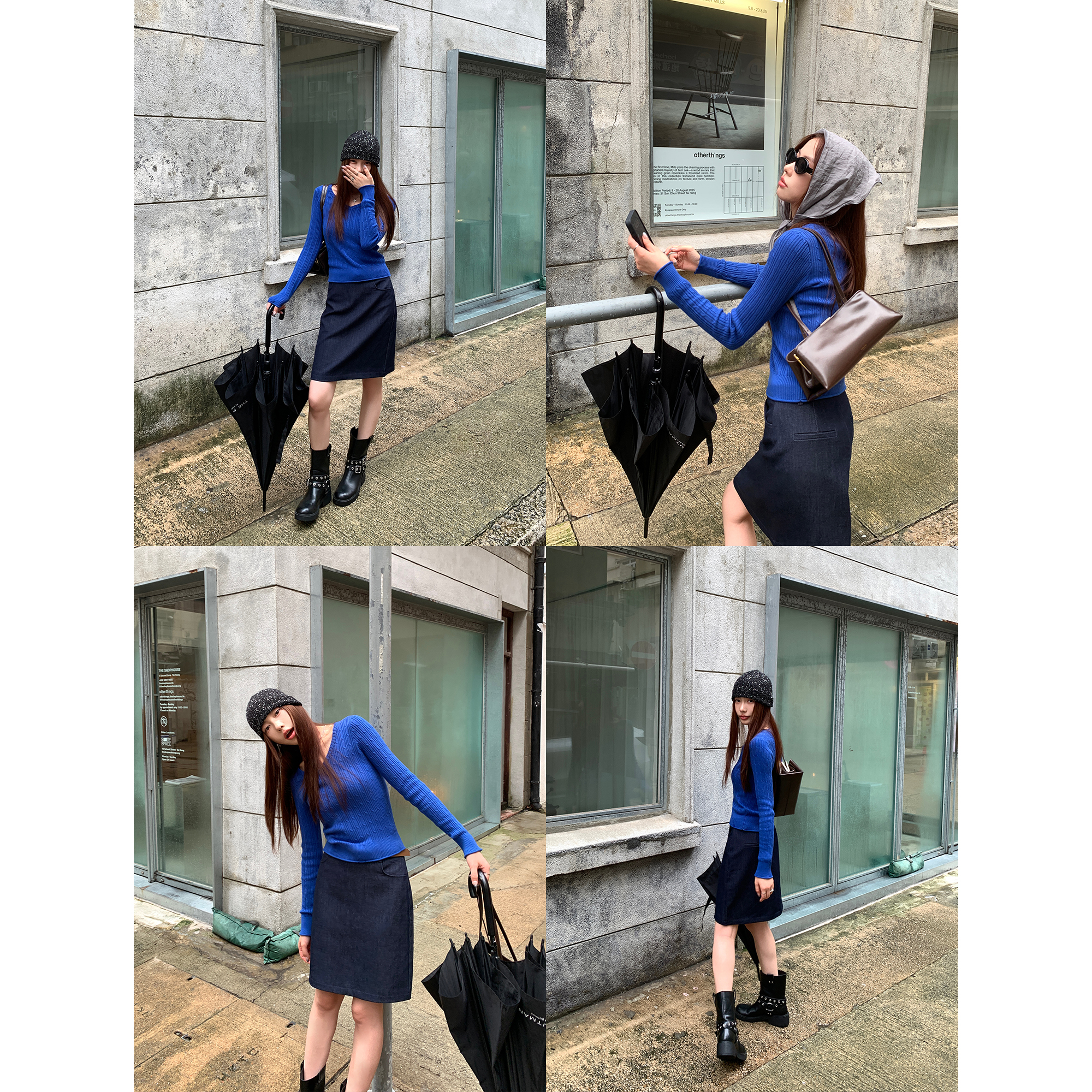 pusumede 缪斯雅织 复古麻花v领套头毛衣女气质修身内搭针织上衣