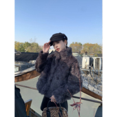 毛毛大衣 立领环保仿皮草外套女秋冬保暖短款 pusumede 千金衣橱