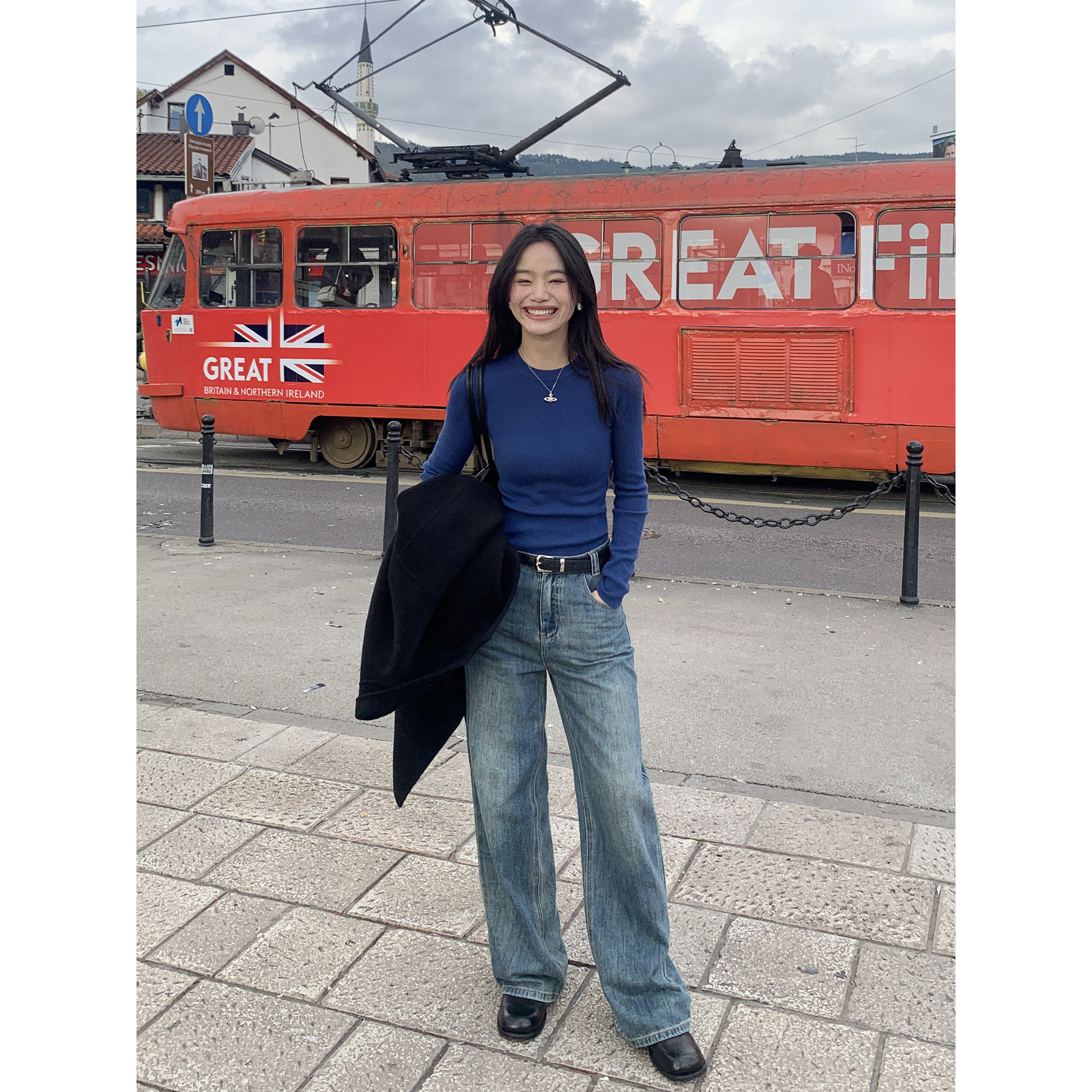 pusumede【现货6折】高腰阔腿牛仔裤女秋冬款磨毛宽松显瘦直筒裤,女装/女士精品,牛仔裤,淘宝优惠券,粉丝福利购,淘宝优惠卷